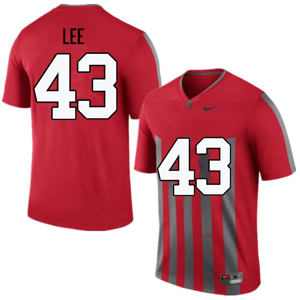 Darron Lee Ohio State Buckeyes Men's NCAA #43 Nike Throwback Red College Stitched Football Jersey OCU5756NP
